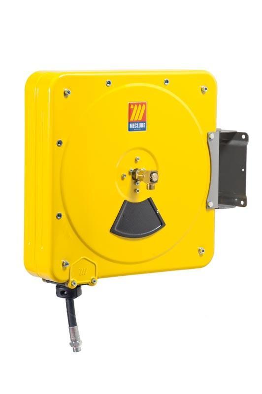 075-4507-110 - Closed hose reel varnished swivelling for grease 600 bar Mod.CS-500 with synthetic black rubber hoses 2SC 10M 1/4"