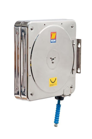 074-5505-315 - Closed hose reel stainless AISI 304 swivelling for water 150°C 400 bar Mod. CFX-500 with hose 15M 3/8"
