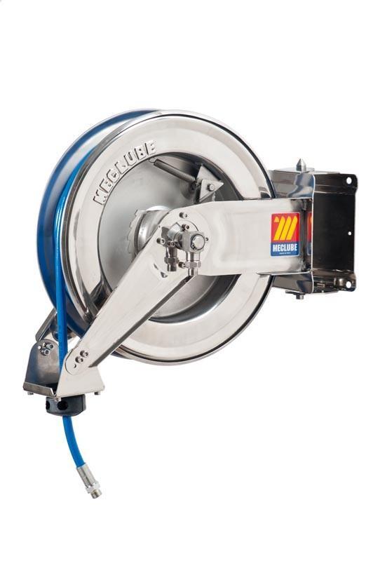 071-2201-315 - Stainless steel automatic hose reel AISI 304 swivelling for air-water 20 bar Mod. SX-400 with hose 15M 10x14