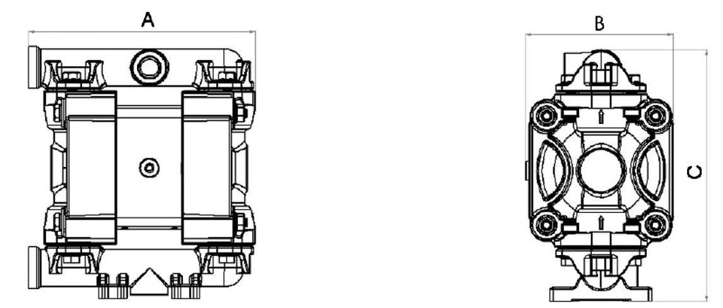 028-P035-AB4 - air-operated double diaphragm pumps Mod. P35 in POLYPROPYLENE Gasket in epdm