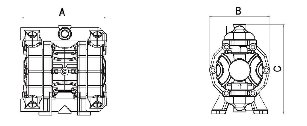 028-A055-AB2 - air-operated double diaphragm pumps Mod. A55 in ALUMINIUM Gasket in viton