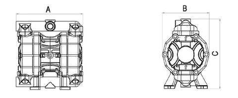 028-A055-AB2 - air-operated double diaphragm pumps Mod. A55 in ALUMINIUM Gasket in viton