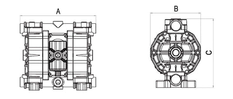 028-A110-AB3 - air-operated double diaphragm pumps Mod. A110 in ALUMINIUM Gasket in ptfe