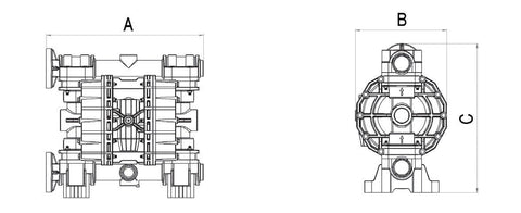 028-A700-AB3 - air-operated double diaphragm pumps Mod. A700 in ALUMINIUM Gasket in ptfe