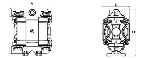 028-F020-AB2 - air operated double diaphragm pumps Mod. FOOD SS20 in stainless steel SS AISI 316 balls in ptfe
